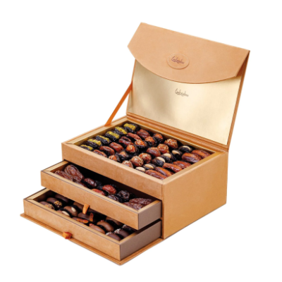 LIWA Deluxe camel leather box three layer